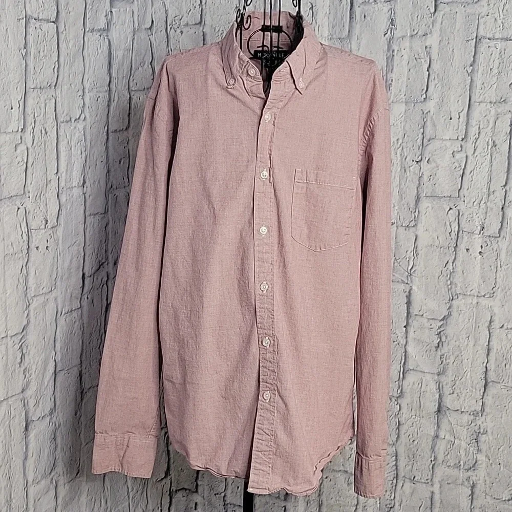 J. CREW MERCANTILE Flex Light Purple Button Up Men's Shirt Large